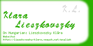 klara lieszkovszky business card